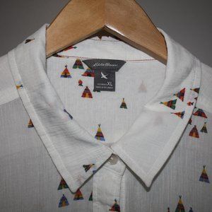 XL - Eddie Bauer - White Long Sleeve Blouse - Womens